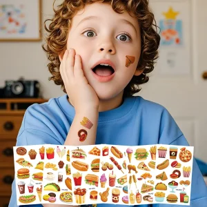 Funny Cartoon Pirate Tattoo Stickers for Kids, Waterproof and Sweat-Proof Temporary Face Application, Made of Paper