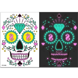 Funny Halloween Two-Color Glow-in-the-Dark Scar Tattoo Sticker Temporary Face Stick for Ghost’s Day Spot New Tattoo Design