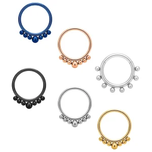 G23 Titanium 16G Nose Rings Septum Clicker Earrings Cartilage Helix Daith Lobe Ear Women Nostril Piercing Jewelry