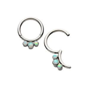 G23 Titanium Custom Hinged Ball Ring 3 Opal Jewels Clicker Piercing Cluster Helix Body Jewelry Wedding Children’s Gift Trendy
