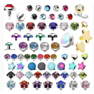 G23 Titanium Jeweled Disc Dermal Anchor Tops Piercing Jewelry