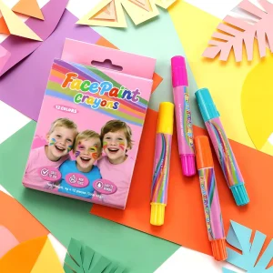 GP 12 Vibrant Colors Mineral Non Toxic Professional Face Body Paint Crayons CE Certified Safe Washable Sticks Adults Children