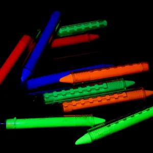 GP 6 Color Neon UV Face and Body Paint Stick Water Based Glow in the Dark Crayons for Kids’ DIY Party Makeup and Customized Set