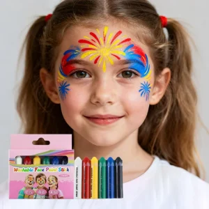 GP 6 color Non toxic Mineral Based Washable Professional CE EN71 Certified Children Face Body Paint Crayon Kit Custom Painting
