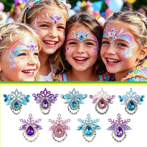 GP Customized Self-adhesive Resin Mermaid Rhinestone Face Gems Stickers for Kids DIY Party Supplies