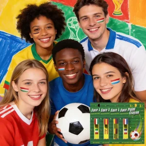 GP Flag Colors Non Toxic Sweatproof Acrylic Face Paint Crayons for Children Football Fans Game Decorations France Germany