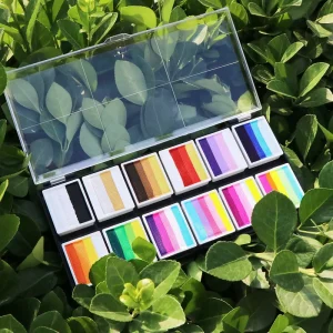 GP Halloween 12 Color Easy Clean Water Activated Face Paint Palette Party Face & Body Painting Supply