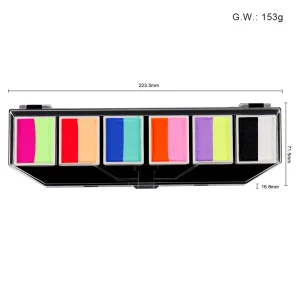 GP Halloween Flash Tattoo Art Football Party Makeup Kit Fluorescent UV Colors Split Palette Brush for Body Painting Supplies