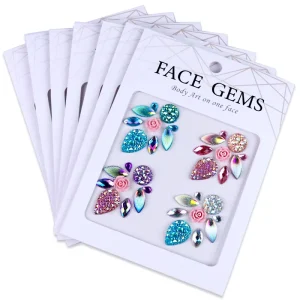 GP High Quality Mermaid Face Rhinestones Temporary Crystal Stickers Waterproof Face Gem Sticker Decoration for Parties