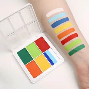 GP Private Logo 6 Color Festival Professional Non Toxic Skin friendly Water Based Face Body Paint Palette for Halloween