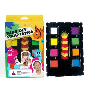 GP Private Logo Non Toxic Water-Based Face & Body Painting Set DIY Face Stamp Tattoo Paint Kit for Kids Party Halloween Makeup