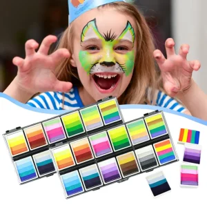 GP Private Logo Water Based Mineral Washable Rainbow Split Face Paint Palette Face Body Paint Children’s Makeup Halloween