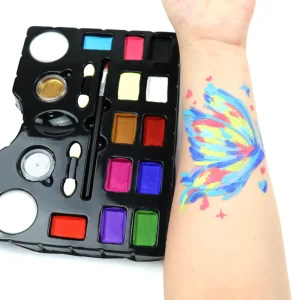 12-color Washable Oil-Based Acrylic Vegan Non-toxic Grease Face and Body Paint Kit for Teens Children Halloween Makeup