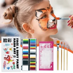 GP Professional Custom Logo Water Based Split Color Non Toxic Washable Face Body Paint Palette Rainbow Children’s Halloween Face