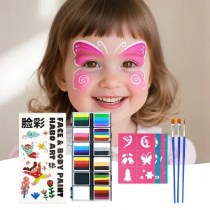 GP Professional Face and Body Paint Palette High Quality Washable Water Based Split Rainbow Colors for Kids and Adults