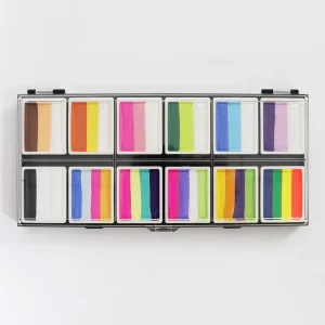 GP Split Cake Paint Face Paint Kit with Stencil Brushes Body Painting Set for Kids DIY