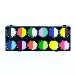 GP Water Activated 12 Color Eyeshadow Pastel UV Neon Non Toxic Skin friendly Professional Face Body Paint Palette 10g Glow