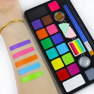 GP Water Based Glow in Dark UV Neon Face & Body Paint Sticks for Kids Non Toxic Professional Party Halloween DIY Kit