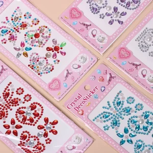 Gem Stickers Jewels for Crafts Self Adhesive Rhinestone Jewel Stickers Acrylic Bling Heart Stickers Craft Supplies for Kids