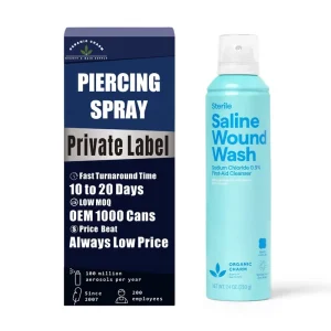 Gentle Cleansing Saline Wound Wash Spray for Perforation Cuts Scrapes Piercing Aftercare for Permanent Makeup