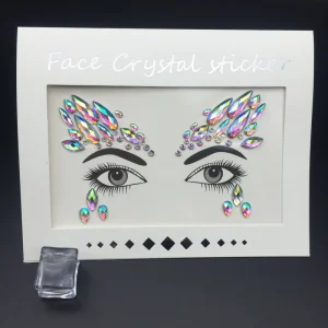 Genya Women Mermaid FaceGems Glitter Rhinestone Rave Face Jewels Festival Eyes Face Body Temporary Tattoo