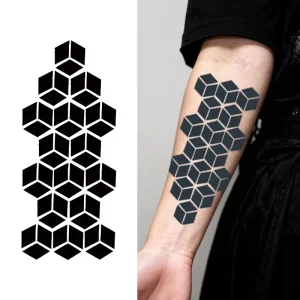 Geometric Shapes Temporary Tattoo Semi Permanent Tattoo Waterproof Sweatproof Last for 2 Week Realistic Tattoo for Arm Body