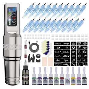 Ghostaxe Complete Starter Tattoo Kits and Supplies Rotary Tattoo Machine Set