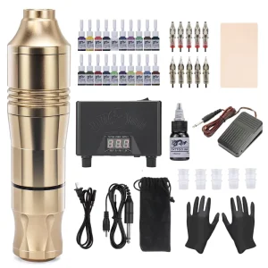 Ghostaxe Full Complete Tattoo Kit Body Art Professional Wireless Tattoo Machine Set for Beginners