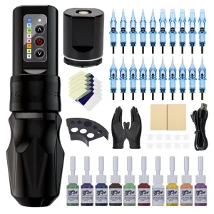 Ghostaxe Professional Tattoo Machine Set Full Supplies Tattoo Kits Wireless Tattoo Machine Kit