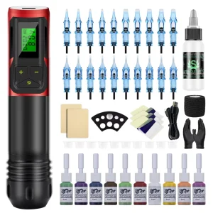 Ghostaxe Tattoo Machine Complete Set Wireless Beginner Tattoo Kit