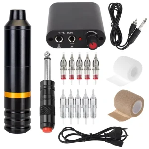 Ghostaxe Tattoo Machine Power Supply and Needle Set Wireless Tattoo Machine Set for Sale