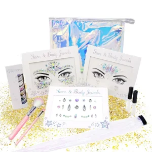 Gift Set Makeup Face Body Chunky Glitter Gemstone Rhinestone Eye Face Jewels Sticker