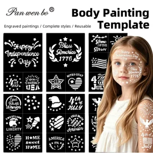 Girl Boy Glitter Tattoos Stencils Pack Paint Stencils Kit on Face and Body Temporary Tattoo Stencils for Halloween Party