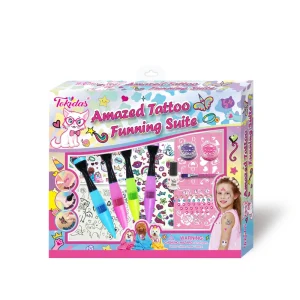 Girls Make up Body Tattoo Stickers Teenager Eco friendly Tattoo Stamp Make up Gift Set for Party Kids Make up Tattoo Pens