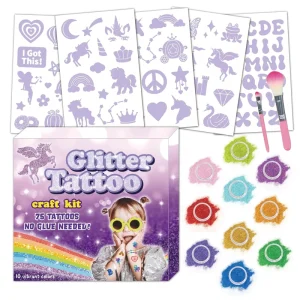 Girls Makeup Kit Skin Friendly Waterproof Temporary Glitter Tattoo Kit