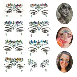 Glitter Body Face Acrylic Diamond Stickers Crystal Eye Forehead Stickers Tattoo Temporary for Festival Party