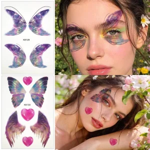 Glitter Butterfly Eye Face Stickers Waterproof Long Lasting Stage Makeup Tattoo Decals
