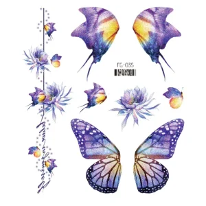 Glitter Butterfly Transfer Tattoo Stickers for Celebrations and Parties