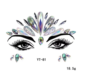 Glitter Face Jewel Rhinestone Stickers Gem Halloween Eye Holographic Chunky Crystal Rave Body Party Music Decorations