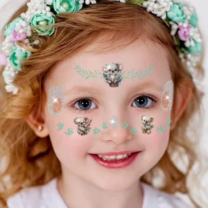 Glitter Face Tattoo Stickers Mixed Designs Freckle Temporary Body Tattoo for Kids