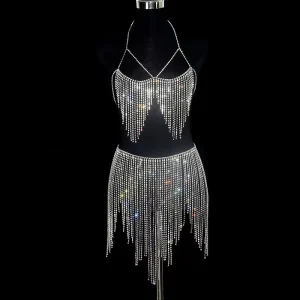 Glitter Fine Jewelry Body Chain European American Style Full Rhinestone Wedding Engagement Party