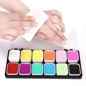 Glitter Professional Non Toxic 12 Colors Face Paint Set Water Soluble Paint Rainbow Body Paint for Face & Body Art