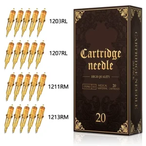 Glory 20pcs box 0.35mm 1203RL 1207RL 1211RM 1213RM RM Curved Magnum Mixed Size Professional Disposable Tattoo Cartridges Needles