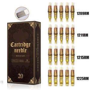 Glory 20pcs box 0.35mm 1209RM 1211RM 1215RM 1225RM RM Curved Magnum Mixed Size Professional Disposable Tattoo Cartridges Needles