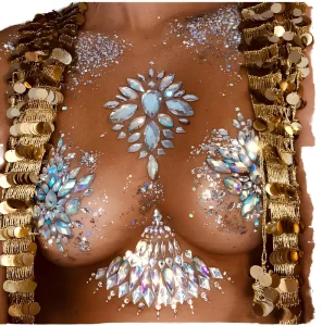 Glow Dark Face Breast Rhinestone Stickers Temporary Festival Makeup Jewels