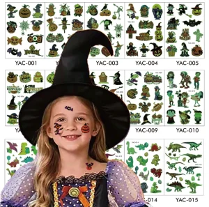 Glow Dark Sexy Indian White Children’s Tattoo Non toxic Eco Friendly Temporary Water Transfer Luminous Kids Tattoo Stickers Face