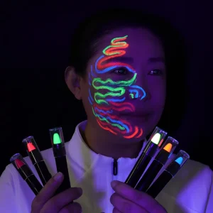 Glow Dark UV Neon Color Waterproof Non-Toxic Eco-Friendly Face Paint Stick Kids Drawing Washable Crayon Pen Halloween DIY
