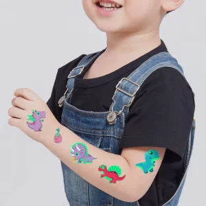 Glow Temporary Tattoos for Kids Waterproof Luminous Mixed Style Cartoon Tattoo Dinosaur Mermaid Tattoo Stickers