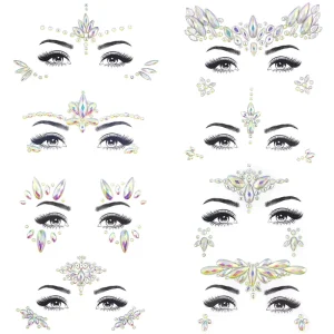 Glow in Dark Face Stickers Jewels Gem Luminous Face Chest Sticker Diamond Sticker
