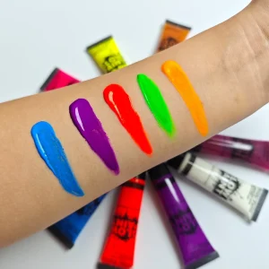 Glow in Dark UV Body Paint 25ml Neon Fluorescent Blue Skin Harmless for Kids’ Halloween and Carnival Events